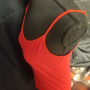 Red spaghetti strap tank top
